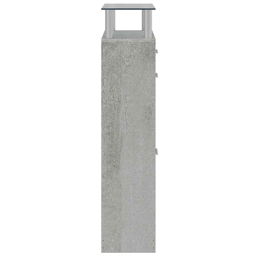 vidaXL Shoe Cabinet Concrete Grey 63x24x104 cm Engineered Wood 5