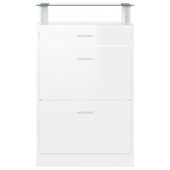 vidaXL Shoe Cabinet High Gloss White 63x24x104 cm Engineered Wood 6