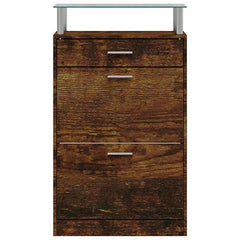 vidaXL Shoe Cabinet Smoked Oak 63x24x104 cm Engineered Wood 4