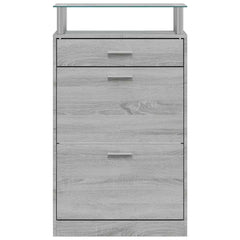 vidaXL Shoe Cabinet Grey Sonoma 63x24x104 cm Engineered Wood 4
