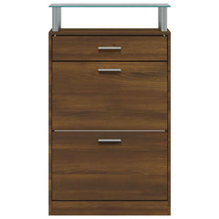 vidaXL Shoe Cabinet Brown Oak 63x24x104 cm Engineered Wood 4