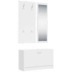 vidaXL 3-in-1 Shoe Cabinet Set White Engineered Wood 2