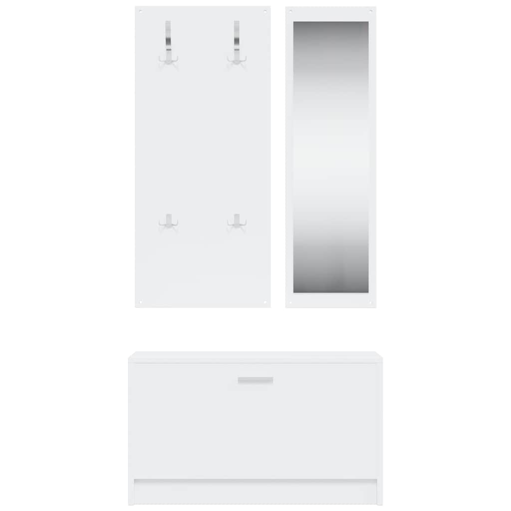 vidaXL 3-in-1 Shoe Cabinet Set White Engineered Wood 4