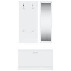 vidaXL 3-in-1 Shoe Cabinet Set White Engineered Wood 4