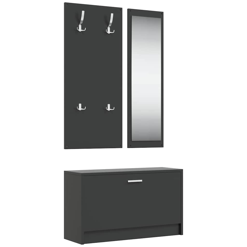 3-in-1 Shoe Cabinet Set Engineered Wood