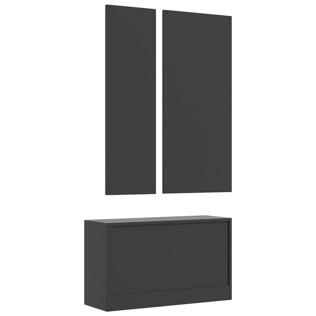 vidaXL 3-in-1 Shoe Cabinet Set Black Engineered Wood 6