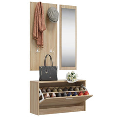 vidaXL 3-in-1 Shoe Cabinet Set Sonoma Oak Engineered Wood 3