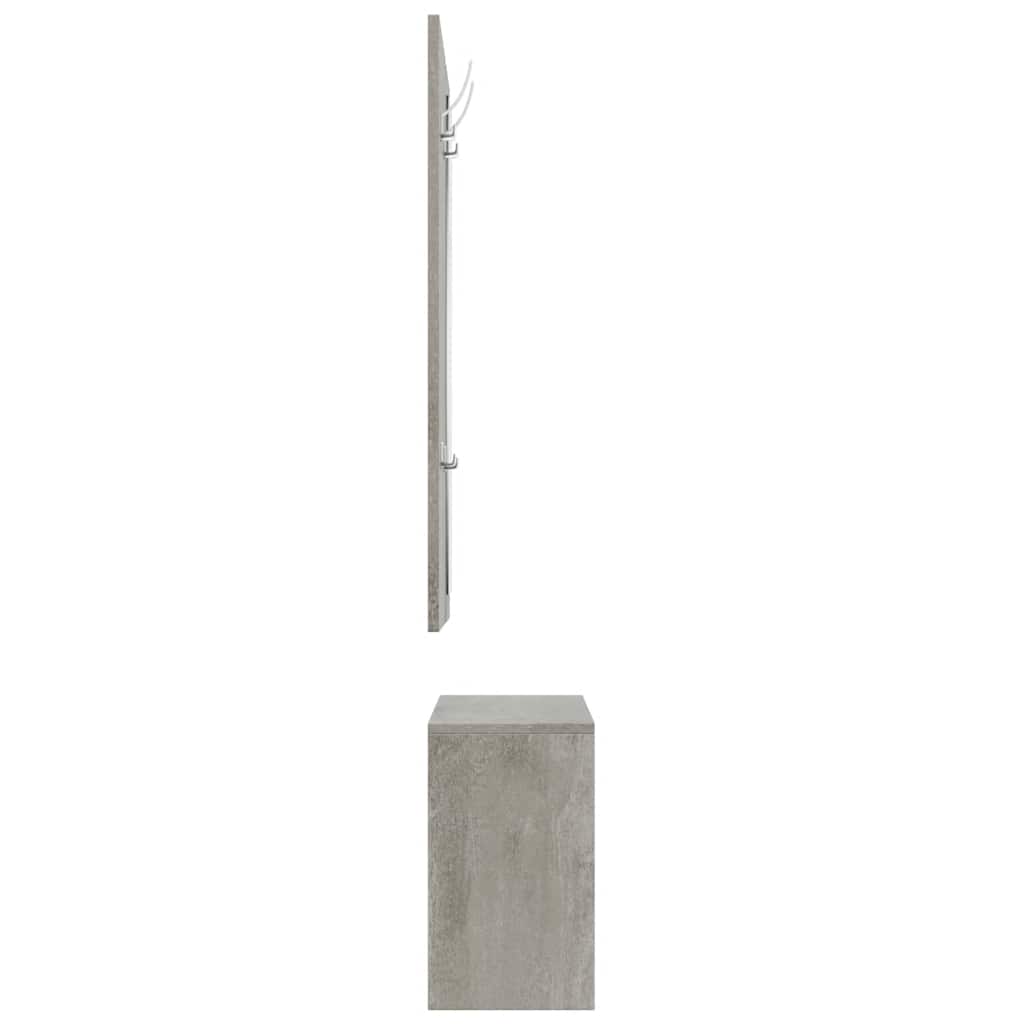 vidaXL 3-in-1 Shoe Cabinet Set Concrete Grey Engineered Wood 5