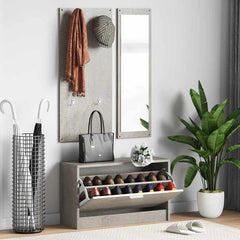 vidaXL 3-in-1 Shoe Cabinet Set Concrete Grey Engineered Wood 1