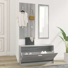 vidaXL 3-in-1 Shoe Cabinet Set Grey Sonoma Engineered Wood 1