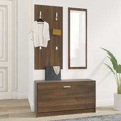 vidaXL 3-in-1 Shoe Cabinet Set Brown Oak Engineered Wood 3