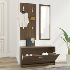 vidaXL 3-in-1 Shoe Cabinet Set Brown Oak Engineered Wood 1