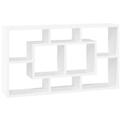 vidaXL Wall Display Shelf 8 Compartments High Gloss White 2