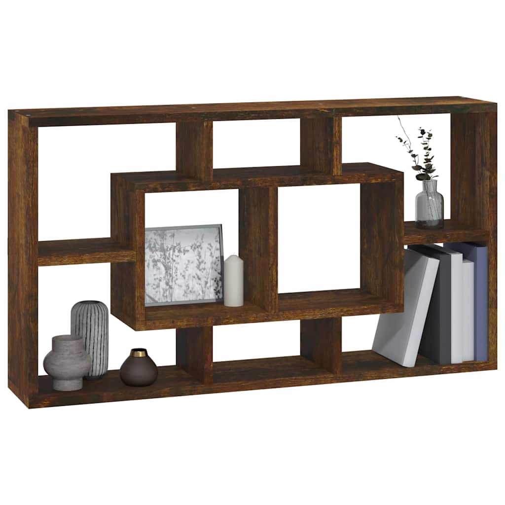 vidaXL Wall Shelf | Smoked oak | Engineered wood | Medium | Wall Storage 3