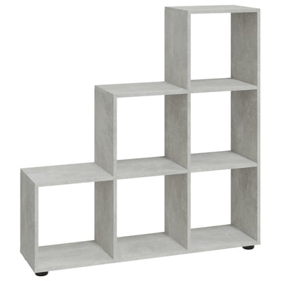 Staircase Bookcase Concrete Grey 107 cm Engineered Wood