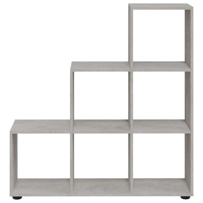 Staircase Bookcase Concrete Grey 107 cm Engineered Wood