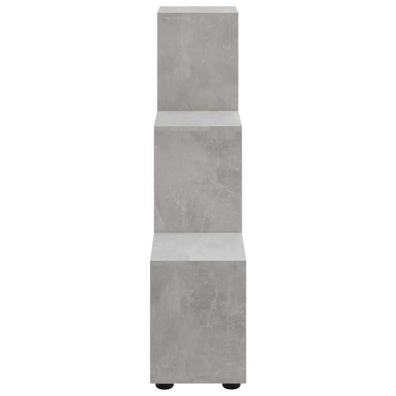 Staircase Bookcase Concrete Grey 107 cm Engineered Wood