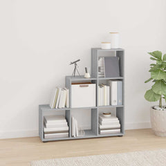 vidaXL Staircase Bookcase Grey Sonoma 107 cm Engineered Wood 1