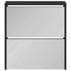 vidaXL Shoe Cabinet with Mirror 2-Layer Black 63x17x67 cm 4