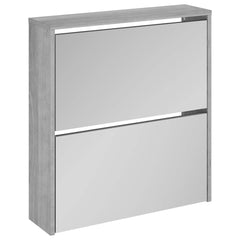 vidaXL Shoe Cabinet with Mirror 2-Layer Grey Sonoma 63x17x67 cm 2
