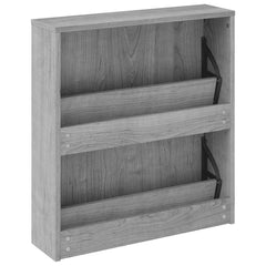 vidaXL Shoe Cabinet with Mirror 2-Layer Grey Sonoma 63x17x67 cm 6