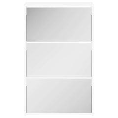 vidaXL Shoe Cabinet with Mirror 3-Layer High Gloss White 63x17x102.5 cm 4