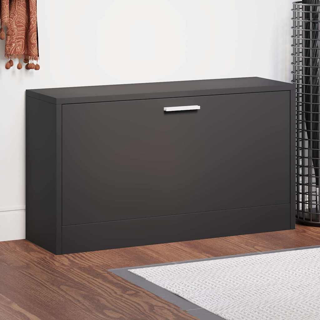 vidaXL Shoe Bench Black 80x24x45 cm Engineered Wood 1