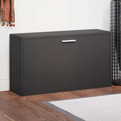 vidaXL Shoe Bench Black 80x24x45 cm Engineered Wood 1