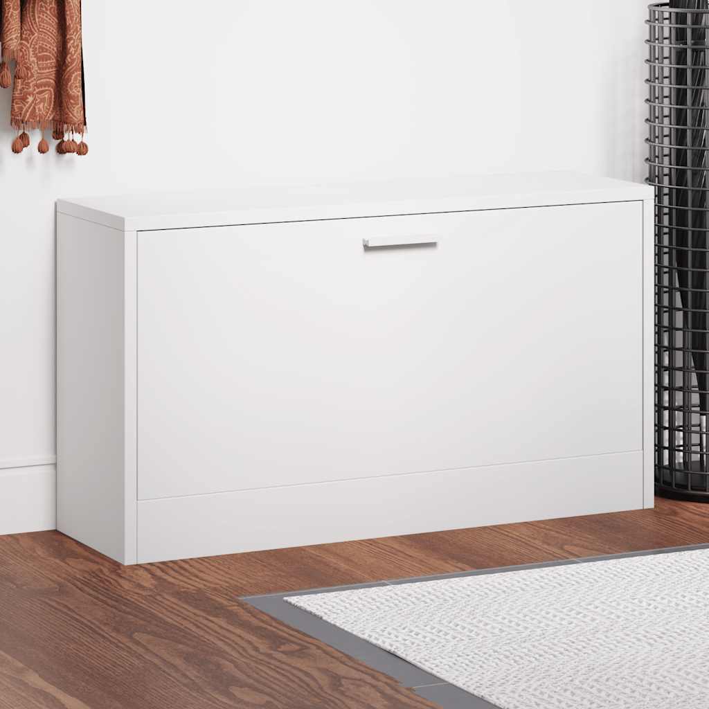 vidaXL Shoe Bench High Gloss White 80x24x45 cm Engineered Wood 1