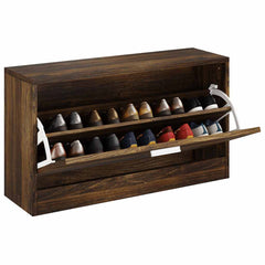 vidaXL Shoe Bench Smoked Oak 80x24x45 cm Engineered Wood 3