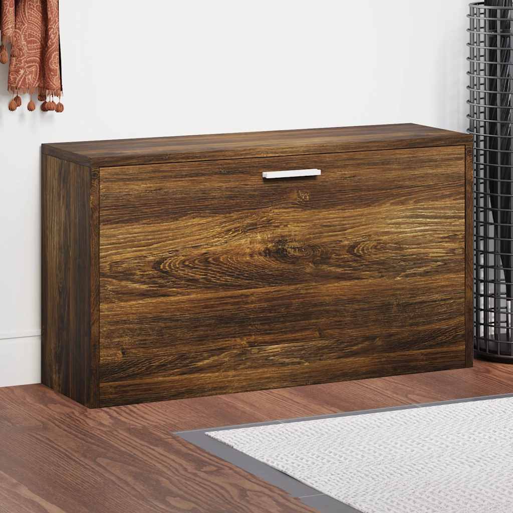 vidaXL Shoe Bench Smoked Oak 80x24x45 cm Engineered Wood 1