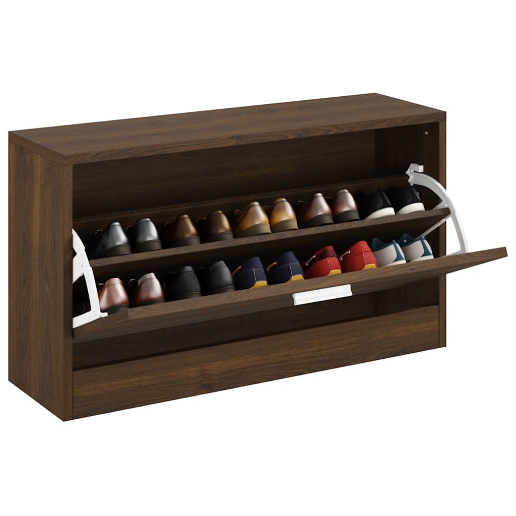 vidaXL Shoe Bench Brown Oak 80x24x45 cm Engineered Wood 3