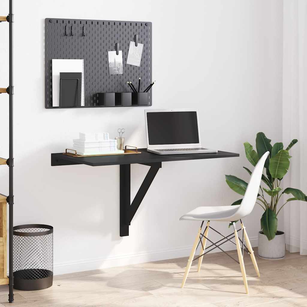 vidaXL Folding Wall Table Black 100x60x56 cm Engineered Wood 3