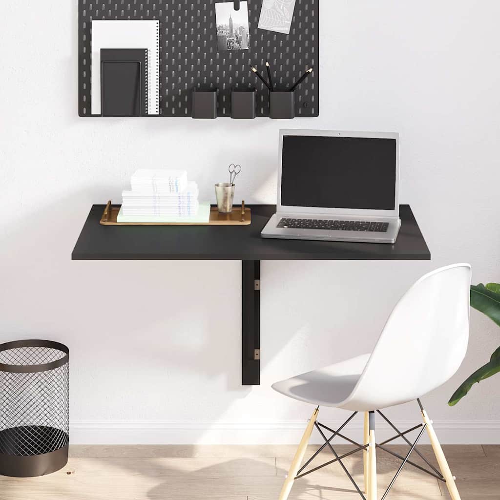 vidaXL Folding Wall Table Black 100x60x56 cm Engineered Wood 1
