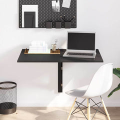 vidaXL Folding Wall Table Black 100x60x56 cm Engineered Wood 1