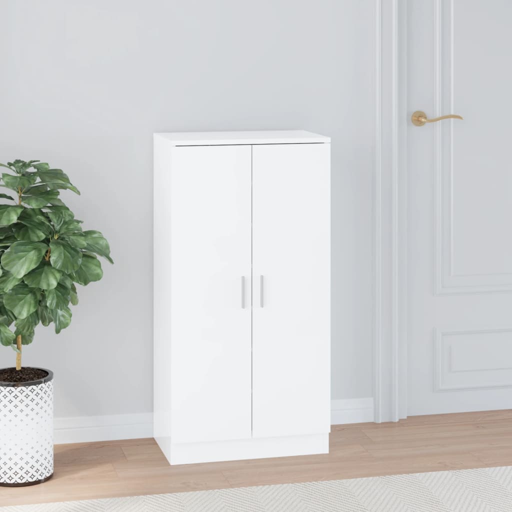 vidaXL Shoe Cabinet High Gloss White 55x35x108 cm Engineered Wood 1