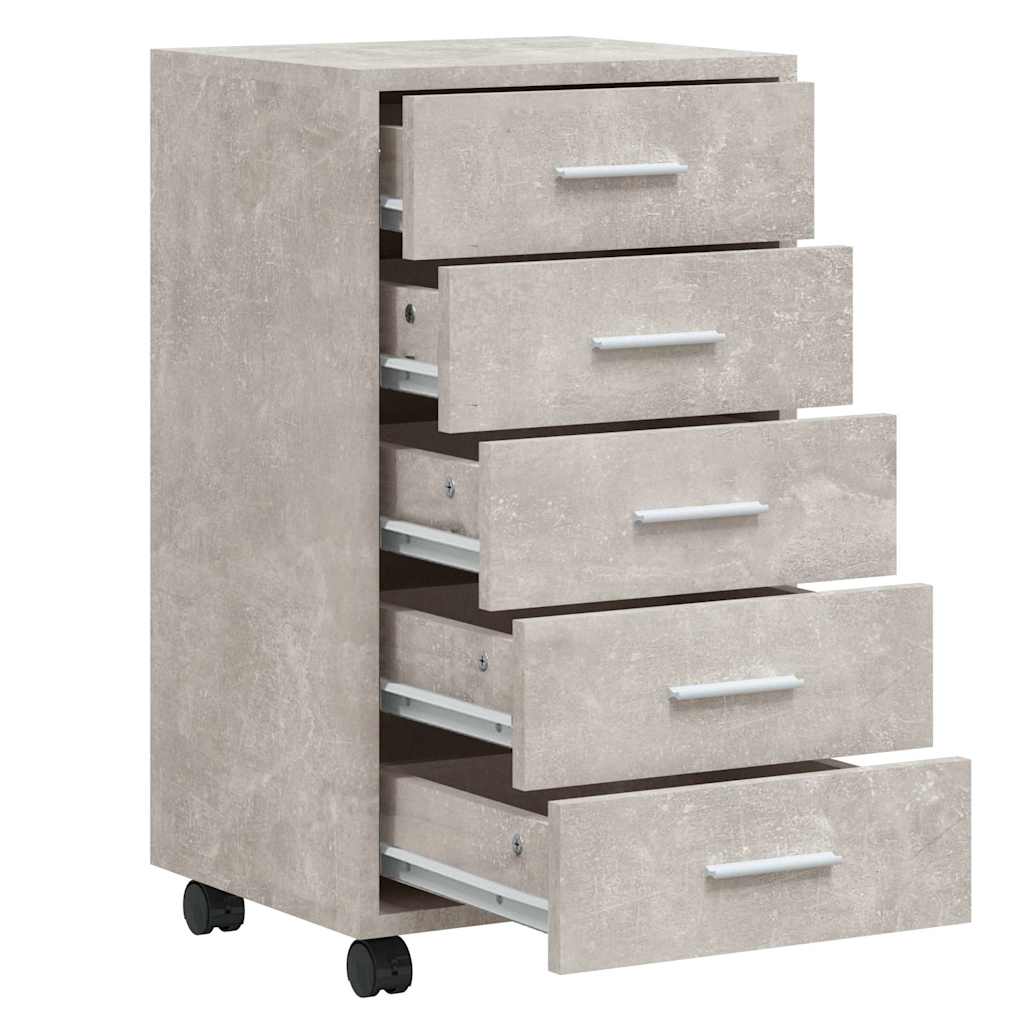 Drawer Cabinet with Castors Engineered Wood