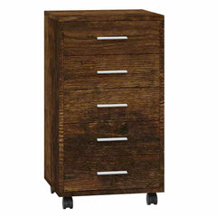 Drawer Cabinet with Castors Engineered Wood Smoked oak