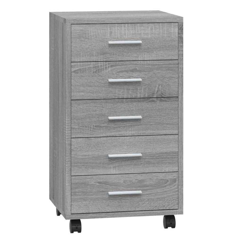 Drawer Cabinet with Castors Engineered Wood Grey sonoma