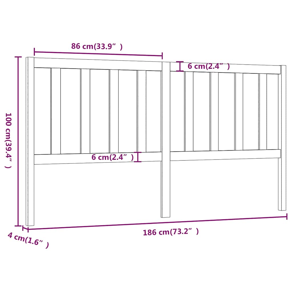 vidaXL Bed Headboard | Honey brown | Solid pine wood 6