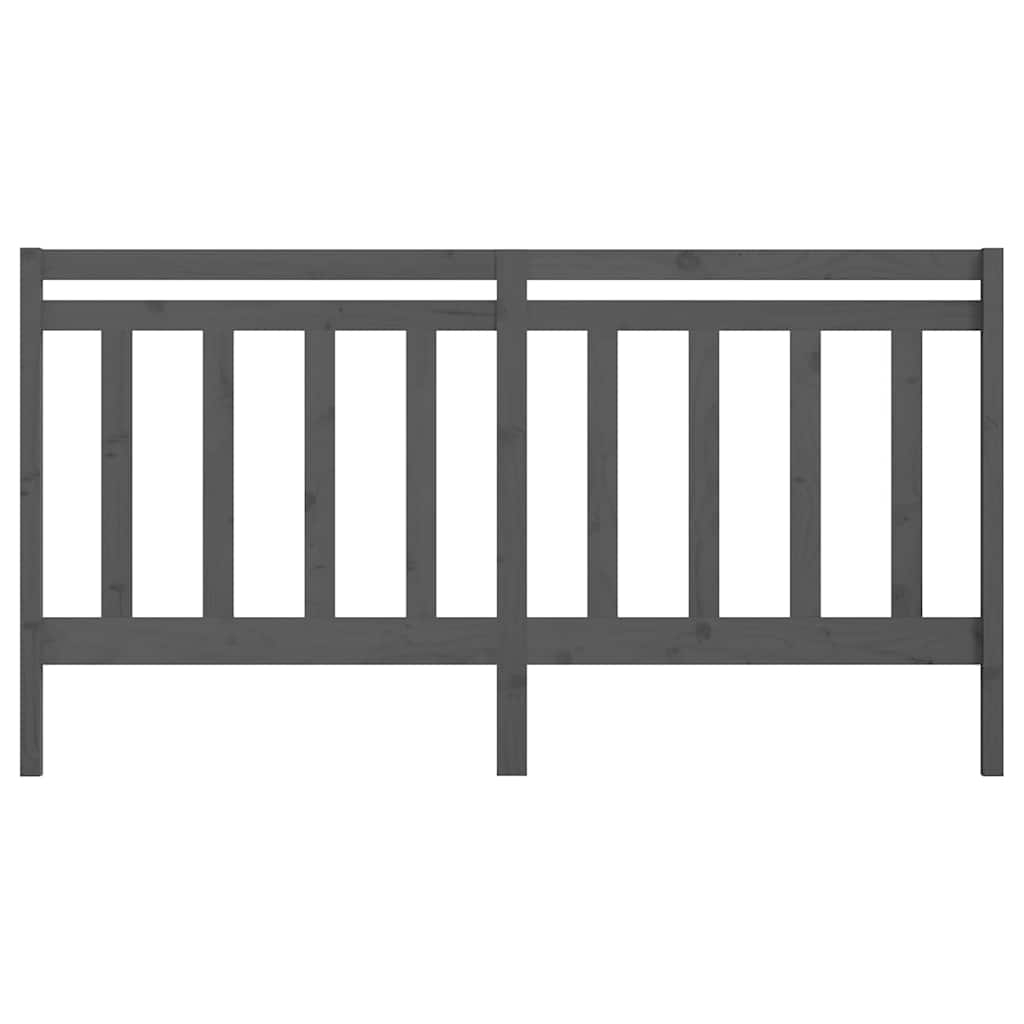 vidaXL Bed Headboard Grey 186x4x100 cm Solid Wood Pine 4