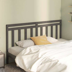 vidaXL Bed Headboard Grey 186x4x100 cm Solid Wood Pine 1