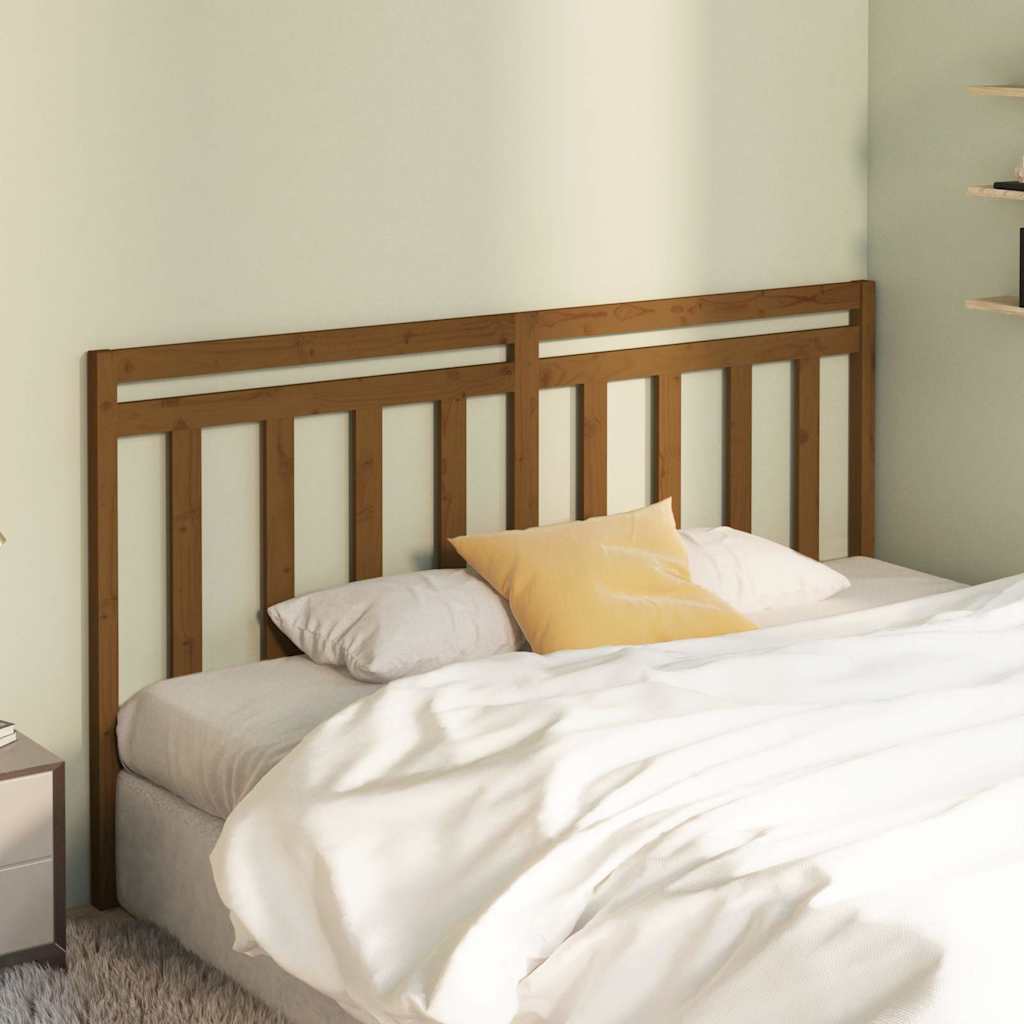 vidaXL Bed Headboard Honey Brown 206x4x100 cm Solid Wood Pine 3
