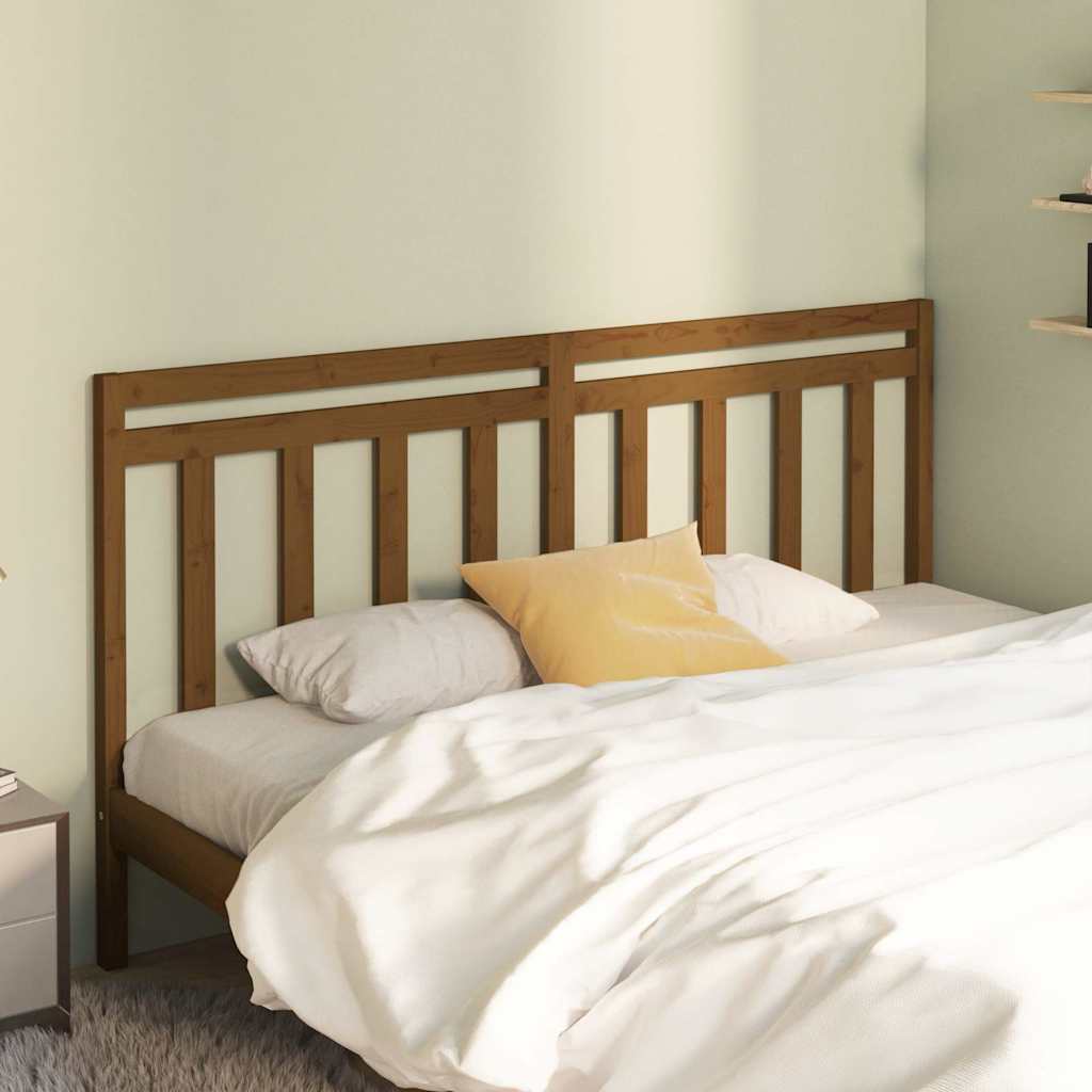 vidaXL Bed Headboard Honey Brown 206x4x100 cm Solid Wood Pine 1