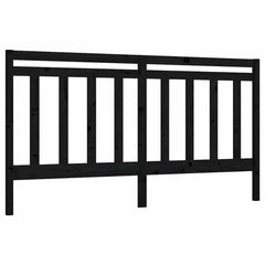 vidaXL Bed Headboard Black 206x4x100 cm Solid Wood Pine 2