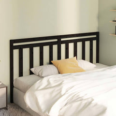 vidaXL Bed Headboard Black 206x4x100 cm Solid Wood Pine 3