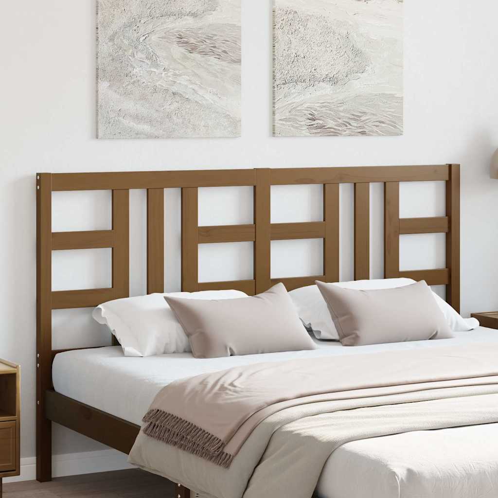 vidaXL Bed Headboard | Honey Brown | Solid Pine Wood | 166 x 4 x 100 cm 3