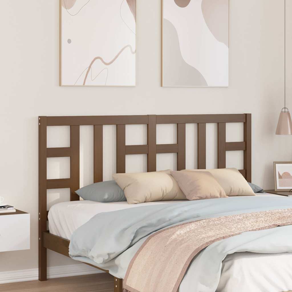 vidaXL Bed Headboard | Honey Brown | Solid Pine Wood | 166 x 4 x 100 cm 1