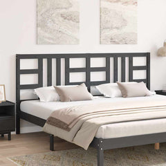 vidaXL Bed Headboard | Grey | Solid Pine Wood | 206 cm x 4 cm x 100 cm 3