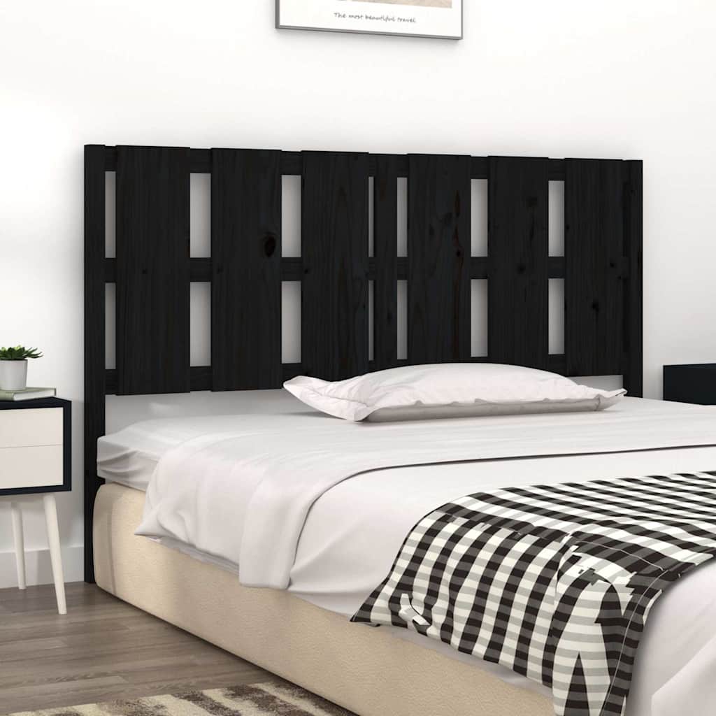 vidaXL Bed Headboard | Black | Solid Pine Wood 3